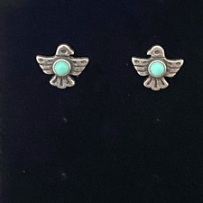 James Avery RARE Turquoise Song Bird Earrings