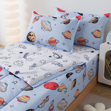 4Pcs Zipper Bedding Twin for Boys Galaxy Bedding Zip up Comforter Kids Girls Out