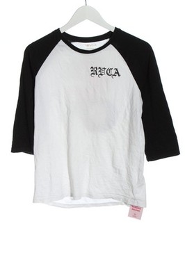 RVCA Schlupf-Bluse Damen Bluse Gr. DE 36 weiß-schwarz Casual-Look
