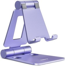 Dual Folding Cell Phone Stand, Fully Adjustable Foldable Desktop Phone Holder C