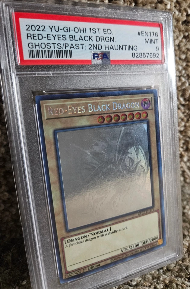 2022 Yugioh Red-Eyes Black Dragon GFP2-EN176 - 1st Ed - Ghost Rare PSA 9 - Image 2 of 3
