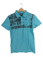 Polo uomo SMOG turchese taglia L manica corta stampa business class