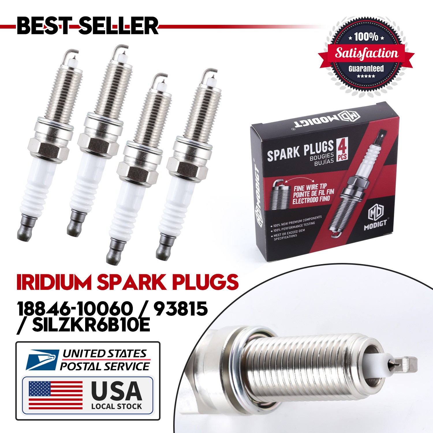 4X OEM NEW 18846-10060 SILZKR6B10E Spark Plugs For Hyundai ACCENT KIA RIO SOUL