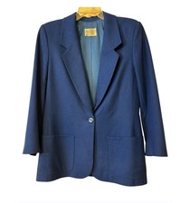 Vintage Pendleton Women s Vibrant Blue Virgin Wool Lovely Blazer Jacket Size 10
