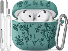 For Airpods 4 Case, Flower Engraved Cases for Apple Airpods 4Th Generation 2024