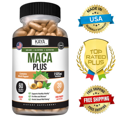 MACA Plus Supplement 60ct, Assist Sexual Well-being, Healthy Energy & Endurance