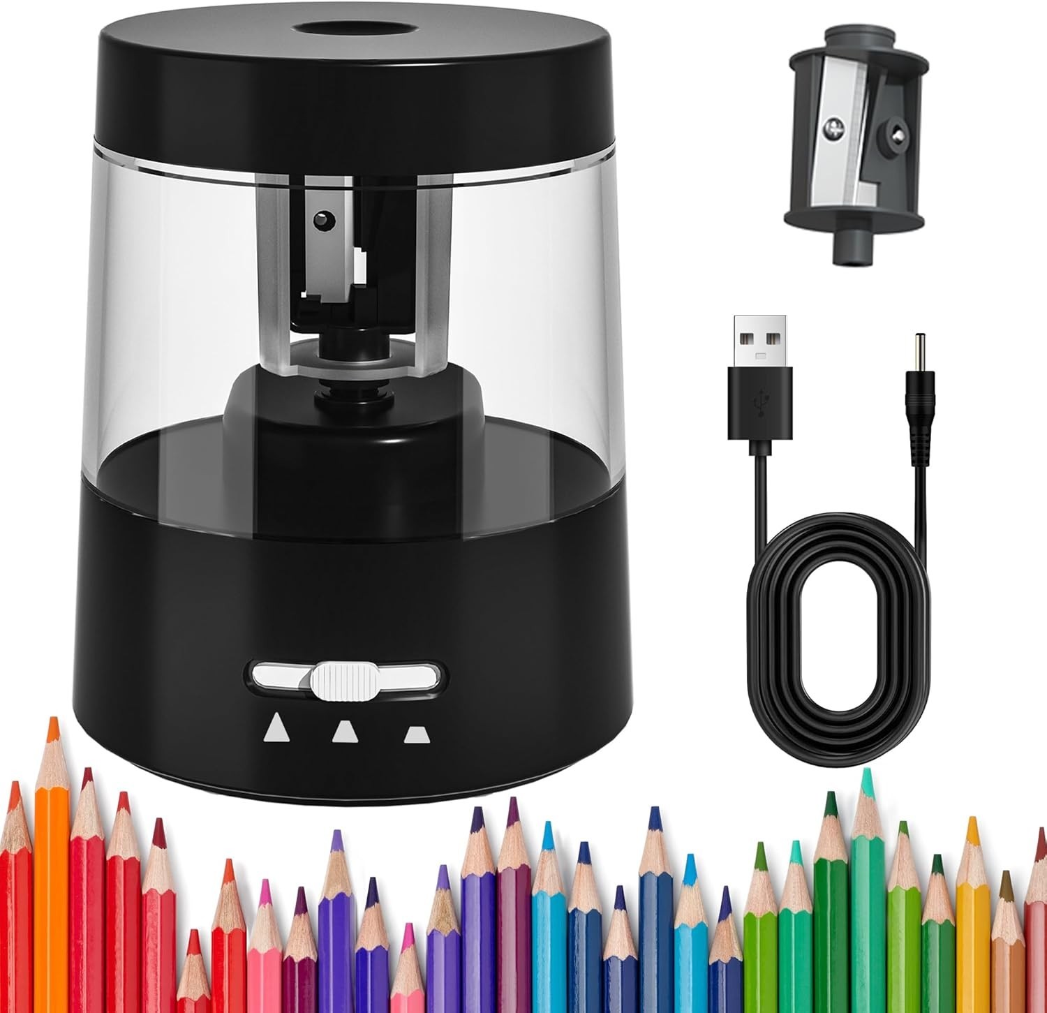 Electric Pencil Sharpener for Colored Pencils, Auto Stop,Electric Pencil Sharpen