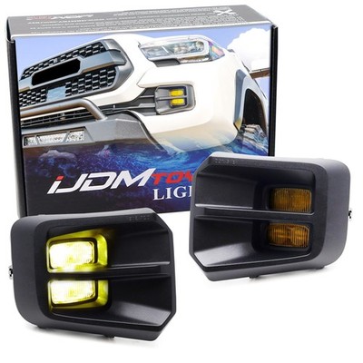 TRD Style Yellow Lens Dual 3000K SR-Mini LED Pod Fog Kit For 16-23 Toyota Tacoma