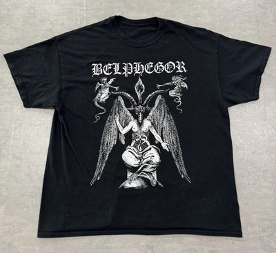 Retro Belphegor Band Short Sleeve For Fans Cotton Black T Shirt All Size TR805