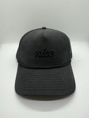 Nice Brand Black Snapback Hat With Rope Brim