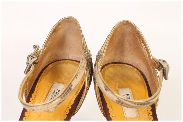 Rare Prada Python Leather Open Toe Sandals Brown … - image 9