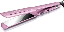 7MAGIC Nano Titanium Hair Straightener, 1.7" Wide Flat Iron for All Purple 
