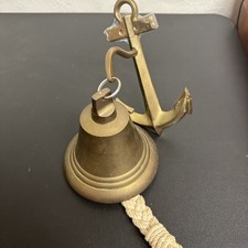 VTG Brass Ship Bell  Anchor Wall Mount Nautical Dinner Bell Decor