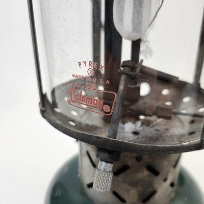 Vintage Coleman Camping Lantern 220E Dated 1960 With Pyrex USA