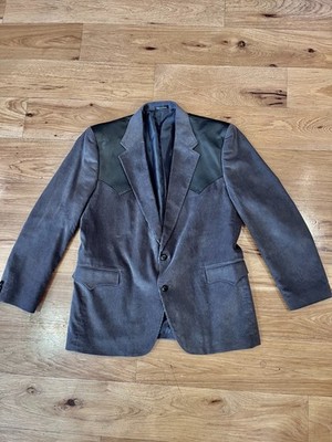 Circle S Jacket Mens 46R Gray Western Blazer Made In USA  vtg