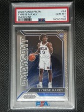 2020 Panini Prizm TYRESE MAXEY RC #24 Emergent PSA 10 Gem MT Rookie Card. rookie card picture