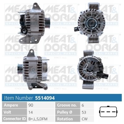 Meat & Doria Lichtmaschine Generator FüR Ford Mondeo III Turnier BWY 2.0 16V-image