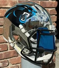 Christian McCaffrey #22 Keep Pounding Panthers SIGNED Full Size Football Helmet