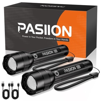 Rechargeable Flashlights High Lumen LED Torches, 5 Modes, Waterproof & Zoomab...