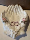 Vintage WESTMORELAND Milk Glass ROSES & BOWS Victoria Open Hands Dish