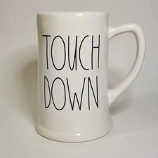 Rae Dunn Artisan Collection - TOUCH DOWN - 21 oz Football Ceramic Beer Mug Stein