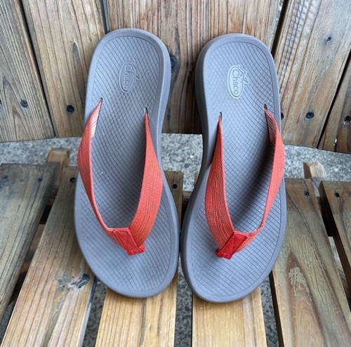 Chaco Playa Pro Flip Flops Womens 11 Orange Thong Sandals - Picture 11 of 13