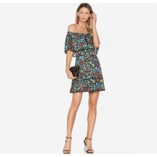 Women's Alice and Olivia Tiered Off-The-Shoulder Floral Flowy Mini Dress Size 4