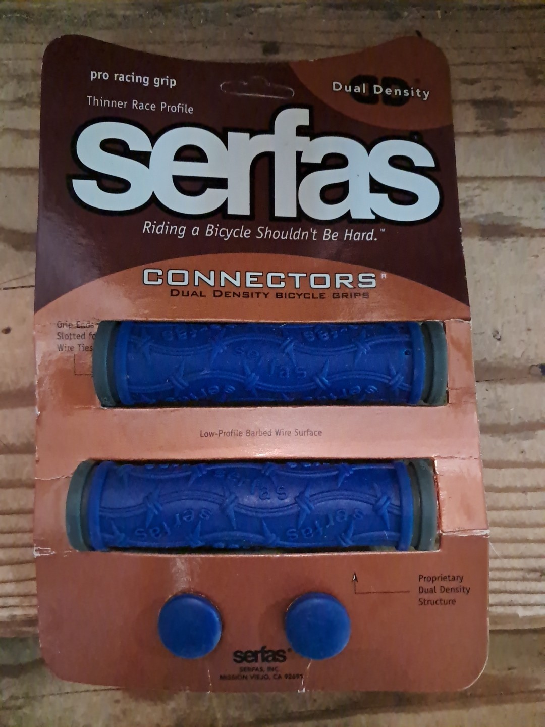 Serfas Connectors Dual Density Pro Racing Grips Blue/Gray Bi