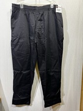 NWT On The Line Chef Uniforms size 2X Black Chef Pants Elastic Waist