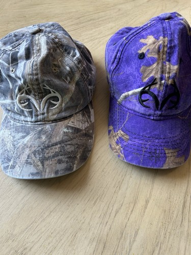 3* Camo Hats Purple Blue Hunting Fishing Caps Distressed Realtree 3 Baseball Hat - Picture 4 of 15