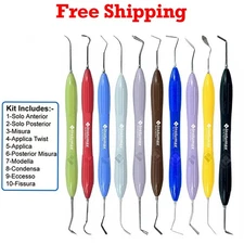 Dental Composite Resin Filling Spatulas Aesthetic Restoration Instruments 10 Pcs