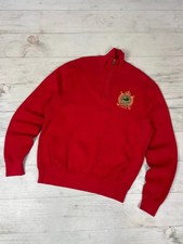 Vintage Polo Ralph Lauren 1/4 Zip Pullover Sweater Men Size L Red