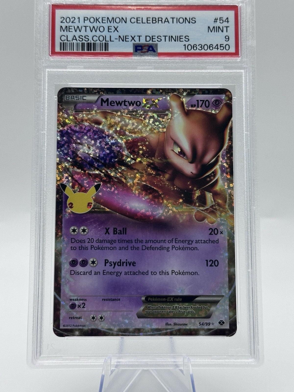2021 Pokemon Celebrations Mewtwo EX 54 Classic Collection Next Destinies