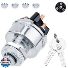Ignition Switch with Key, Universal Ignition Key Switch, 12V 4 Position Start