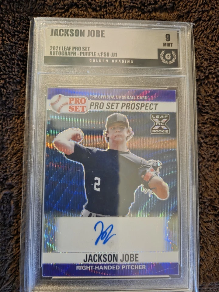 JACKSON JOBE AUTO #2/20 MINT 9 PRO SET PROSPECT LEAF PURPLE WAVE+25 MLB CARDS  - Image 3 of 4