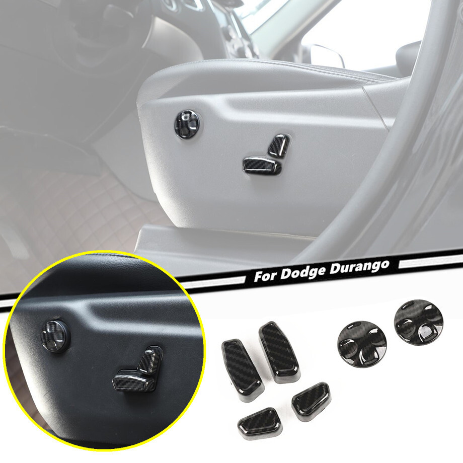 For 2011 - 2024 Dodge Durango ABS Carbon Fiber Car Seat Adjust Button Cover Trim