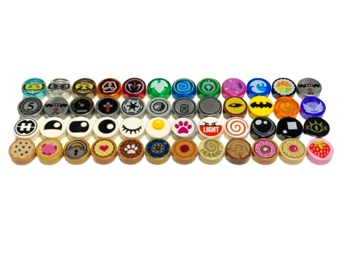 LEGO Lego 98138 1x1 Printed/Stickered Round Tile Select Colour