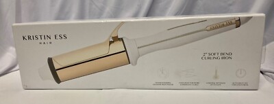 NEW Kristin Ess 2'' Titanium Curling Iron   KES0193 Soft Bend White