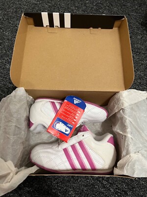 Adidas Kundo White With Pink Stripes Girls Shoes Size 6K