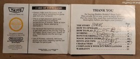 Bubble Bobble NES Nintendo Original Instruction Manual Booklet Only