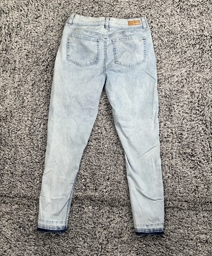 Justice Acid Wash Raw Hem Jaggings Girls 18 Blue Distressed Y2K Retro - Picture 2 of 13