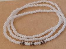 Opaque White 3 Piece Set Beaded Stretch Czech Glass Seed Beads Bracelets - New