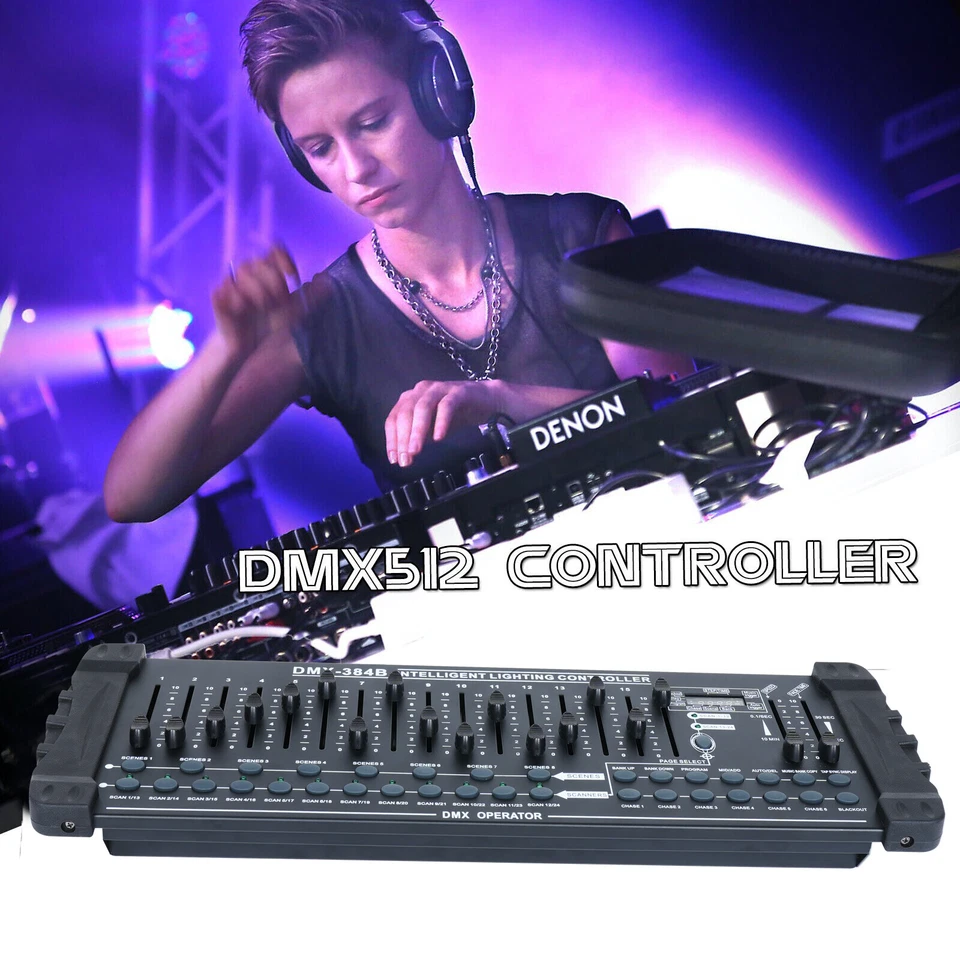 384/192 Canali DMX-512 Console Controller per DJ Disco Party con Luce Palco - Immagine 3 di 4