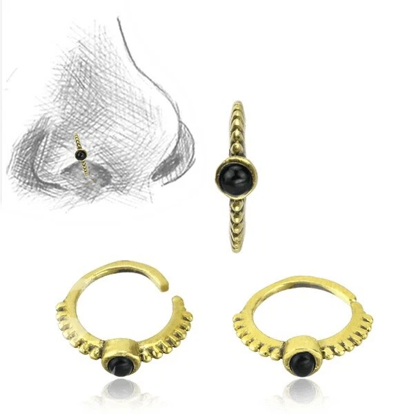 Black onyx sale nose stud