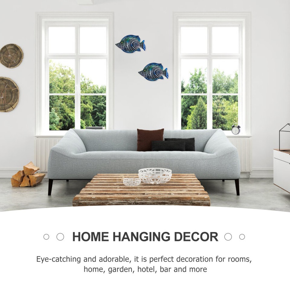 Garden Fish Art Wrought Iron Wall Hanging Decoration Ocean Sculpture eBay