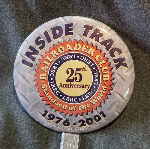 LMH BUTTON Pinback Pin 2001 LIONEL Trains The INSIDE TRACK Railroader Club LRRC - Picture 1 of 2