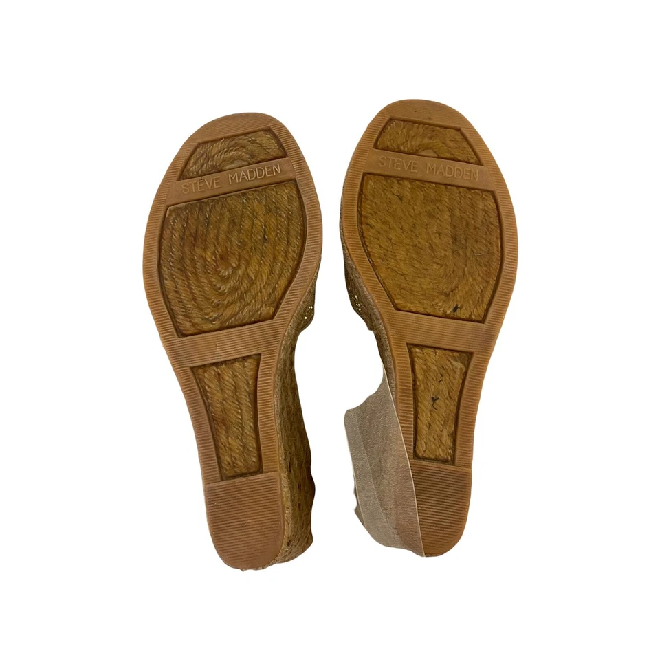 Alpargata Steve Madden Gold Boca Wedge para mujer talla 10M Foto 4 de 4