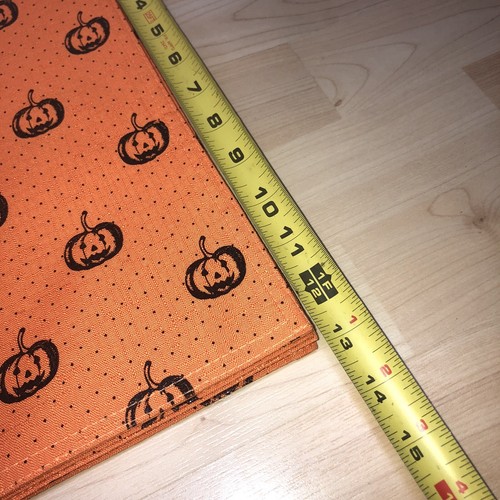 Halloween Jack-o-lantern Pumpkin Place Mats Orange Black Dots Spooky Qty 4 - Picture 7 of 7