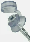 50  21/2" (60mm) CORRUGATED ROOFING SCREWS & CLEAR STRAP CAP WASHERS