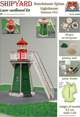 Kartonmodell Leuchtturm Bunthäuser Spitze Lasercut-Modell 1:72 Shipyard